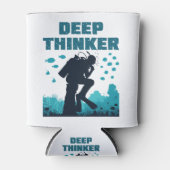 Funny Scuba Diving Diver Deep Thinker Rodin Blikjeskoeler (Voorkant)