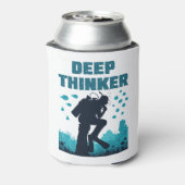 Funny Scuba Diving Diver Deep Thinker Rodin Blikjeskoeler (Blikje Achterkant)