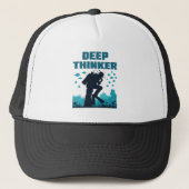 Funny Scuba Diving Diver Deep Thinker Rodin Trucker Pet (Voorkant)