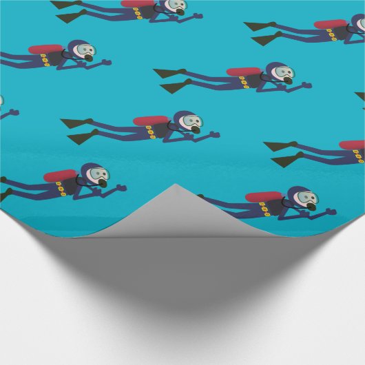 FUNNY SCUBA DIVING DIVER, TANK EN MASK SCUBA GEAR CADEAUPAPIER (Hoek)