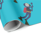 FUNNY SCUBA DIVING DIVER, TANK EN MASK SCUBA GEAR CADEAUPAPIER (Rol Hoek)