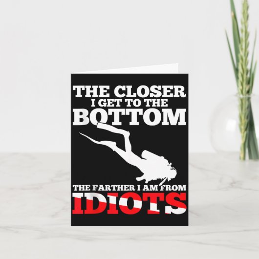 Funny Scuba Diving Flag Dive Quote Scuba Diver Gif Kaart (Voorkant)