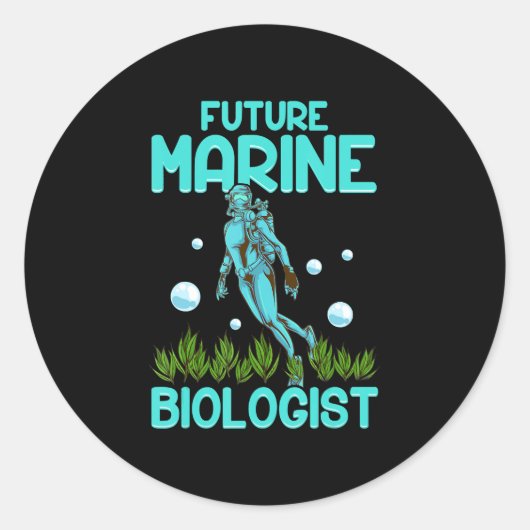 Funny Scuba Diving Gift Dive Biology Future Marine Ronde Sticker (Voorkant)