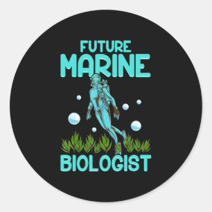 Funny Scuba Diving Gift Dive Biology Future Marine Ronde Sticker