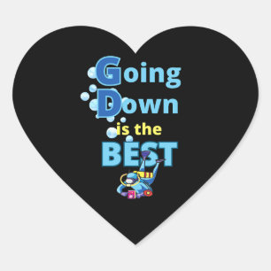 Funny Scuba Diving Hart Sticker