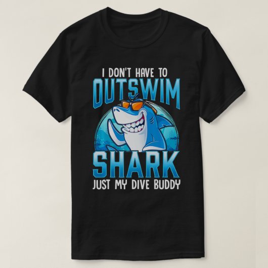 Funny Scuba Diving Shark Dive Buddy  T-shirt (Design voorkant)
