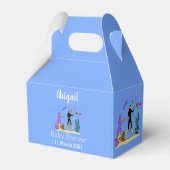 Funny scuba-duiker en cartoon van zee bedankdoosjes (Achterkant)