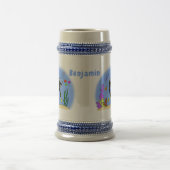 Funny scuba-duiker en cartoon van zee bierpul (Center)