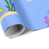 Funny scuba-duiker en cartoon van zee cadeaupapier (Rol Hoek)