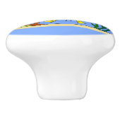 Funny scuba-duiker en cartoon van zee keramische knop (Zijkant)