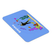 Funny scuba-duiker en cartoon van zee magneet (Rechterzijde)