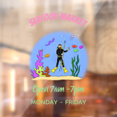 Funny scuba-duiker en cartoon van zee raamsticker (Vel 2)