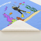 Funny scuba-duiker en cartoon van zee sherpa deken (3/4)