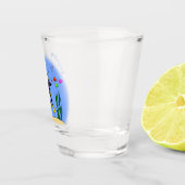 Funny scuba-duiker en cartoon van zee shot glas (Rechts)