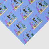 Funny scuba-duiker en cartoon van zee tissuepapier (Detail)