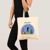 Funny scuba-duiker en cartoon van zee tote bag (Voorkant (product))