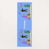 Funny scuba-duiker en cartoon van zee yogamat (Achterkant)