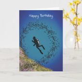 Funny Scuba duiker onderwater Kaart (Gele Bloem)