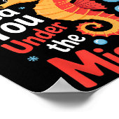 Funny Sea Horse Christmas Seahorse Santa Hat Kids  Poster (Hoek)