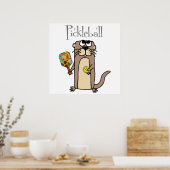 Funny Sea Otter Playing Pickleball Sports Poster (Keuken)
