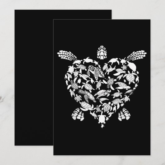 Funny Sea Turtle Gift Men Women Cool Turtles Hear Save The Date (Voorkant / Achterkant)