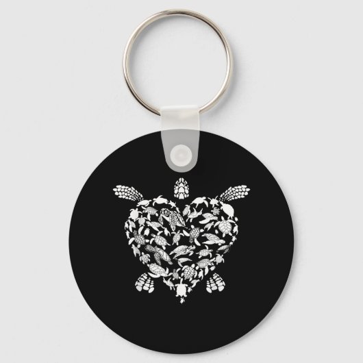 Funny Sea Turtle Gift Men Women Cool Turtles Hear Sleutelhanger (Voorkant)