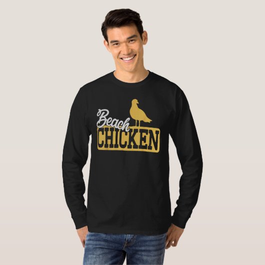 Funny Seagull Beach Chicken T-shirt (Voorkant volledig)