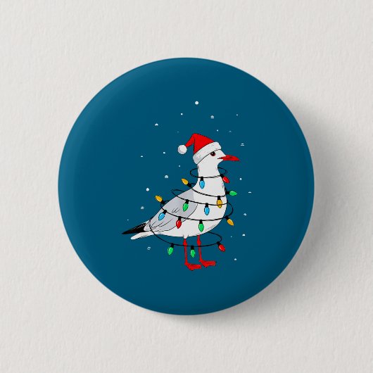Funny Seagull Bird Christmas Animal Lover  Ronde Button 5,7 Cm (Voorkant)
