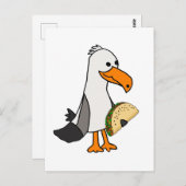 Funny Seagull Bird eet Taco Cartoon Briefkaart (Voorkant / Achterkant)