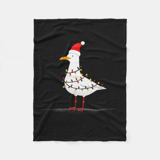 Funny Seagull Christmas Graphics Animal Lights Lov Fleece Deken (Voorkant)