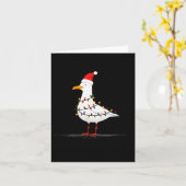 Funny Seagull Christmas Graphics Animal Lights Lov Kaart (Gele Bloem)