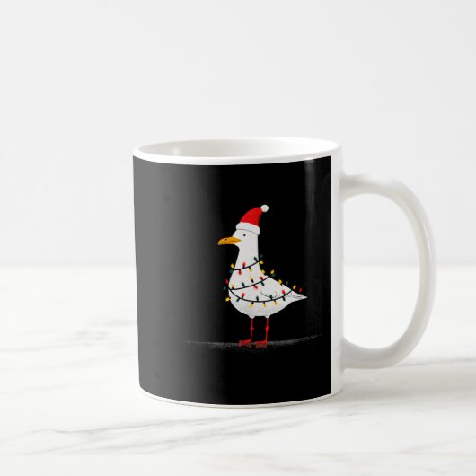 Funny Seagull Christmas Graphics Animal Lights Lov Koffiemok (Rechts)