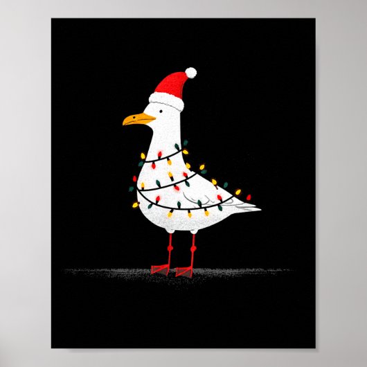 Funny Seagull Christmas Graphics Animal Lights Lov Poster (Voorkant)