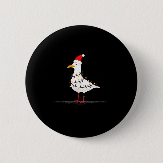 Funny Seagull Christmas Graphics Animal Lights Lov Ronde Button 5,7 Cm (Voorkant)