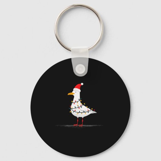 Funny Seagull Christmas Graphics Animal Lights Lov Sleutelhanger (Voorkant)