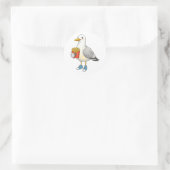 Funny Seagull Fries Sneakers Ronde Sticker (Tas)