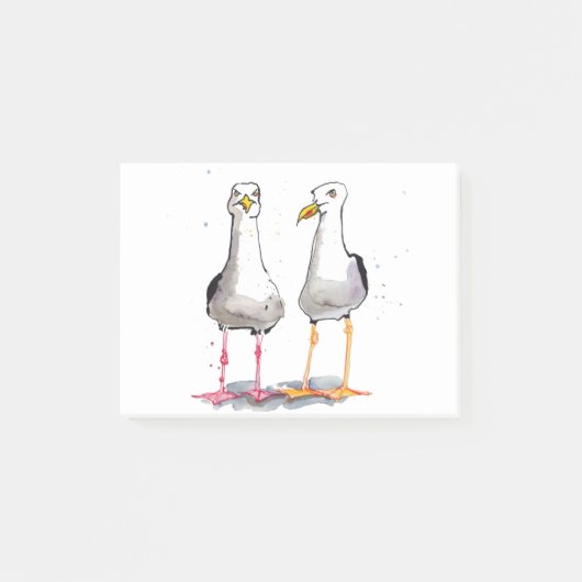 Funny seagull ink tekening — komische zeegarens post-it® notes (Voorkant)