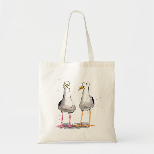 Funny seagull ink tekening — komische zeegarens tote bag (Voorkant)