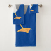 Funny seagull met Franse frieten cartoon Bad Handdoek (Insitu)