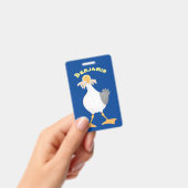 Funny seagull met Franse frieten cartoon Badge (Handheld)
