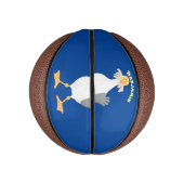 Funny seagull met Franse frieten cartoon Basketbal (Verticaal)