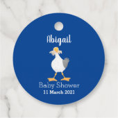 Funny seagull met Franse frieten cartoon Bedankjes Labels (Achterkant)