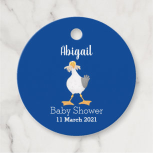 Funny seagull met Franse frieten cartoon Bedankjes Labels