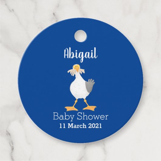 Funny seagull met Franse frieten cartoon Bedankjes Labels (Voorkant)