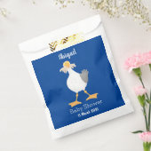 Funny seagull met Franse frieten cartoon Bedankzakje (Gezegeld)