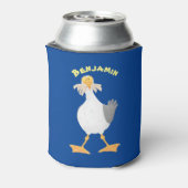 Funny seagull met Franse frieten cartoon Blikjeskoeler (Blikje Achterkant)