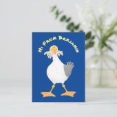 Funny seagull met Franse frieten cartoon Briefkaart (Staand voorkant)