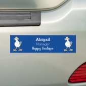 Funny seagull met Franse frieten cartoon Bumpersticker (Op auto)