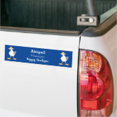 Funny seagull met Franse frieten cartoon Bumpersticker (Op Truck)