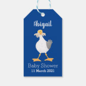 Funny seagull met Franse frieten cartoon Cadeaulabel (Achterkant)
